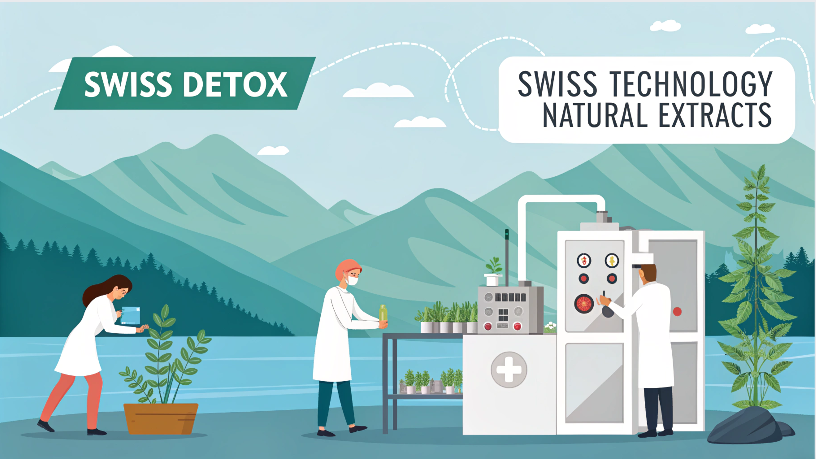 How does SWISS DETOX combine Swiss technology with natural extracts?