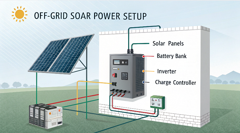 What Are the Key Components of an Off-Grid Solar Power Setup?