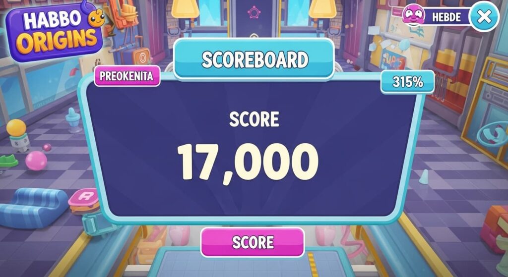 How does the Habbo Origins scoreboard work