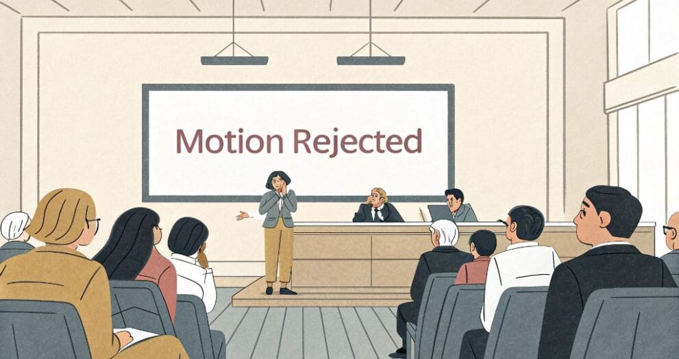 What happens when a motion is rejected by KVIE