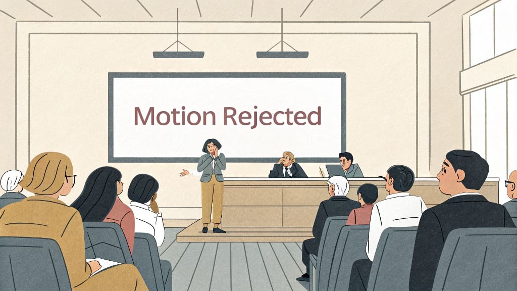 What happens when a motion is rejected by KVIE